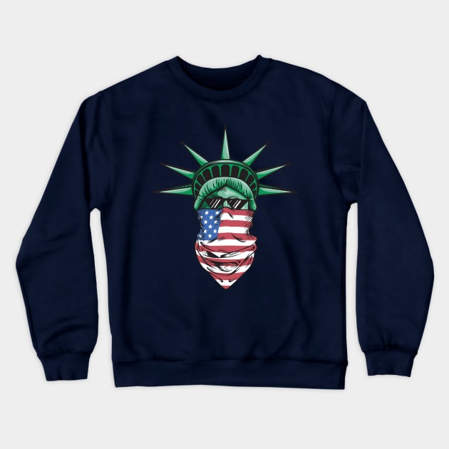 Urban Liberty USA Flag Crewneck Sweatshirt by Mako Design 